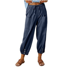 Load image into Gallery viewer, Women High Waisted Linen Pants Wide Leg Long Pants With Pockets