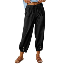 Load image into Gallery viewer, Women High Waisted Linen Pants Wide Leg Long Pants With Pockets