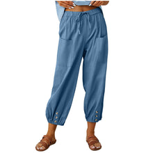 Load image into Gallery viewer, Women High Waisted Linen Pants Wide Leg Long Pants With Pockets