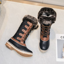 Load image into Gallery viewer, Lace Winter Boots Fur Mid Calf