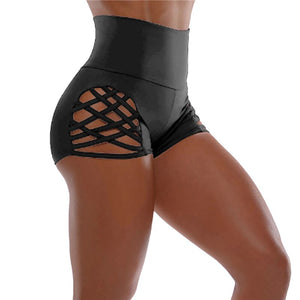 Women Shorts Leggings High Waist Hollow-out Workout