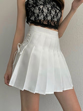 Load image into Gallery viewer, Bandage Pleated Skirt High Waist Solid Skinny