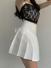 Load image into Gallery viewer, Bandage Pleated Skirt High Waist Solid Skinny