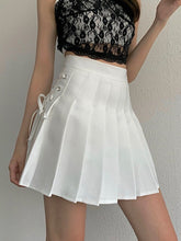 Load image into Gallery viewer, Bandage Pleated Skirt High Waist Solid Skinny