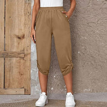 Load image into Gallery viewer, Pencil Pants Casual Button Elastic