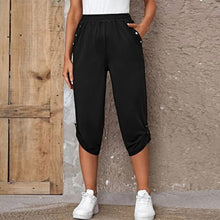 Load image into Gallery viewer, Pencil Pants Casual Button Elastic