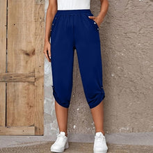Load image into Gallery viewer, Pencil Pants Casual Button Elastic