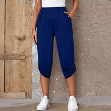 Load image into Gallery viewer, Pencil Pants Casual Button Elastic