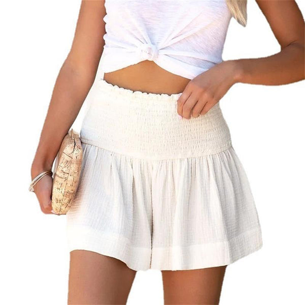 Women's Fashion Pleated Shorts Skirt Elastic High Waist