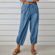 Load image into Gallery viewer, Women&#39;s Fashion Wide Leg Pants Cotton Hemp Solid Color Casual Trousers