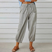 Load image into Gallery viewer, Women&#39;s Fashion Wide Leg Pants Cotton Hemp Solid Color Casual Trousers