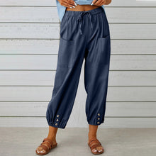 Load image into Gallery viewer, Women&#39;s Fashion Wide Leg Pants Cotton Hemp Solid Color Casual Trousers