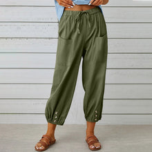 Load image into Gallery viewer, Women&#39;s Fashion Wide Leg Pants Cotton Hemp Solid Color Casual Trousers