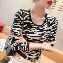 Load image into Gallery viewer, Knitted Round Neck Leopard