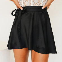 Load image into Gallery viewer, Wrap Satin Mini Skirt Ruffle