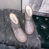 Women Plush Winter Boots Diamond