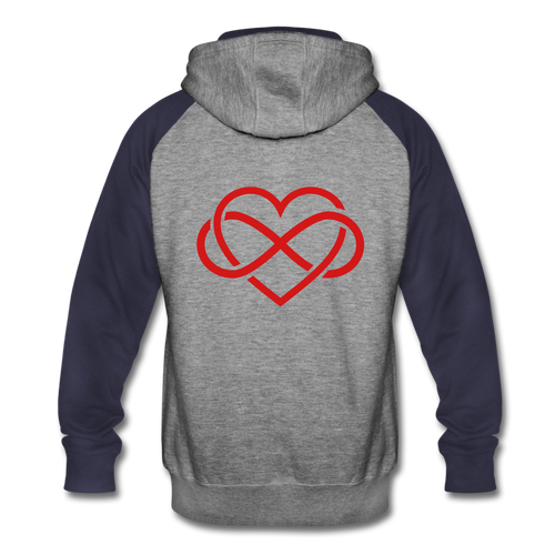 Colorblock Hoodie Backed With Eternal love heart