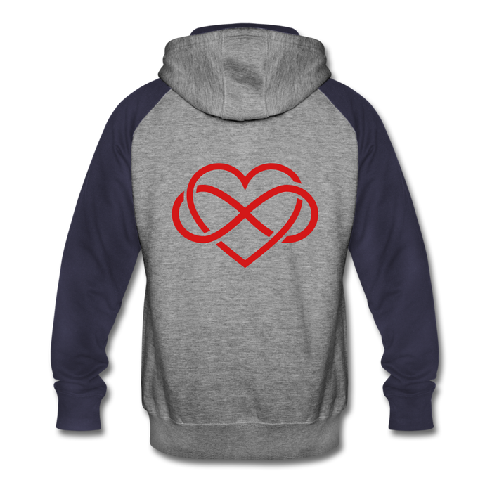 Colorblock Hoodie Backed With Eternal love heart