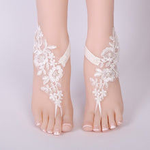 Load image into Gallery viewer, 1 Pair Women Bridal Beach Foot Chain Wedding Anklets Lace Decor