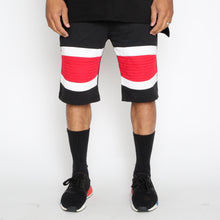 Load image into Gallery viewer, Red Stripe Moto Shorts