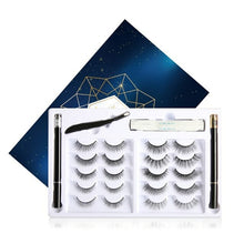Load image into Gallery viewer, 10 Pairs False Eyelashes &amp; Magnetic/Magic Waterproof Eyeliner Set - Sophornlilly