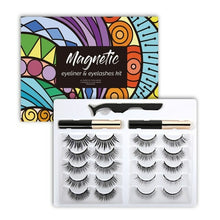 Load image into Gallery viewer, 10 Pairs False Eyelashes &amp; Magnetic/Magic Waterproof Eyeliner Set - Sophornlilly