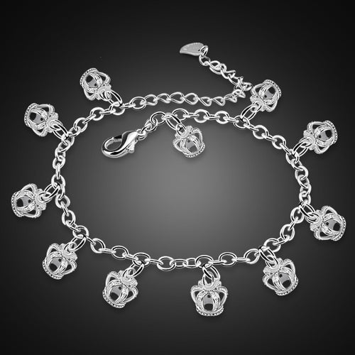 Sterling Silver Crown Anklets