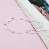 Sterling Silver Simple Heart Women Anklets Barefoot Crochet