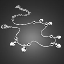 Load image into Gallery viewer, sterling silver Heart Ankle  Pendant Beaded Foot Jewelry