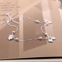 Load image into Gallery viewer, sterling silver Heart Ankle  Pendant Beaded Foot Jewelry