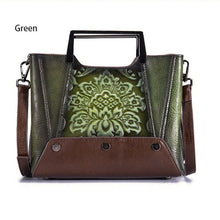 Load image into Gallery viewer, 100% Genuine Leather Women Bag National Style New Retro Tote Handbag - Sophornlilly
