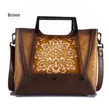 Load image into Gallery viewer, 100% Genuine Leather Women Bag National Style New Retro Tote Handbag - Sophornlilly