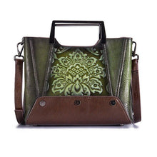Load image into Gallery viewer, 100% Genuine Leather Women Bag National Style New Retro Tote Handbag - Sophornlilly