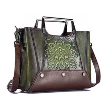 Load image into Gallery viewer, 100% Genuine Leather Women Bag National Style New Retro Tote Handbag - Sophornlilly