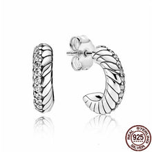 Load image into Gallery viewer, 100% Real 925 Sterling Silver Classic Half Moon Curved Zircon Earrings - Sophornlilly