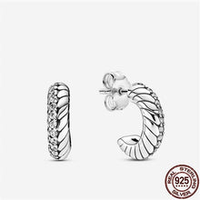 Load image into Gallery viewer, 100% Real 925 Sterling Silver Classic Half Moon Curved Zircon Earrings - Sophornlilly
