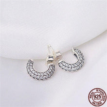 Load image into Gallery viewer, 100% Real 925 Sterling Silver Classic Half Moon Curved Zircon Earrings - Sophornlilly
