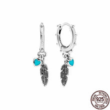 Load image into Gallery viewer, 100% Real 925 Sterling Silver Classic Love Feather Earrings Are - Sophornlilly