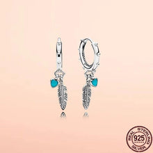 Load image into Gallery viewer, 100% Real 925 Sterling Silver Classic Love Feather Earrings Are - Sophornlilly