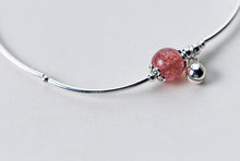 Load image into Gallery viewer, Sterling Silver Jewelry Round Natural Strawberry Quartz