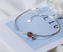 Load image into Gallery viewer, Sterling Silver Jewelry Round Natural Strawberry Quartz