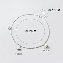 Load image into Gallery viewer, 100% Sterling Silver 925 Pearl Foot Bracelet Women's Sandal Leg Anklet