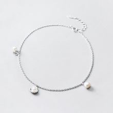 Load image into Gallery viewer, 100% Sterling Silver 925 Pearl Foot Bracelet Women's Sandal Leg Anklet