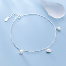 Load image into Gallery viewer, 100% Sterling Silver 925 Pearl Foot Bracelet Women's Sandal Leg Anklet