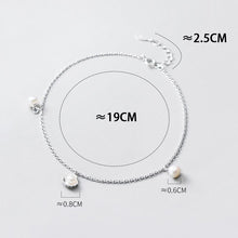 Load image into Gallery viewer, 100% Sterling Silver 925 Pearl Foot Bracelet Women's Sandal Leg Anklet
