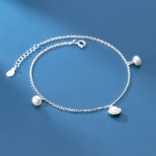 Load image into Gallery viewer, 100% Sterling Silver 925 Pearl Foot Bracelet Women's Sandal Leg Anklet