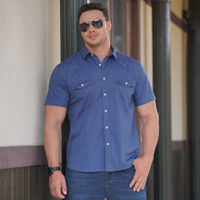 Load image into Gallery viewer, 10XL 8XL 6XL 5X Men Summer Denim Thin Shirt Short Sleeve Soft Cotton - Sophornlilly