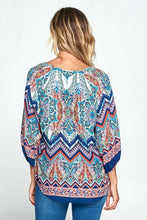 Load image into Gallery viewer, PAISLEY PRINT V-NECK 3/4 SLEEVE TOP