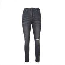 Load image into Gallery viewer, Women  Jeans Bottom Streetwear Zipper Ripped Jeans