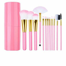 Load image into Gallery viewer, 12 Makeup Brush Set with Bucket for Cosmetics Soft Beauty Foundation